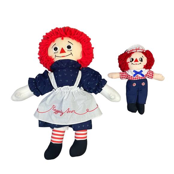 Raggedy Ann & Andy Doll Set - Red and Blue - Picture 1 of 10
